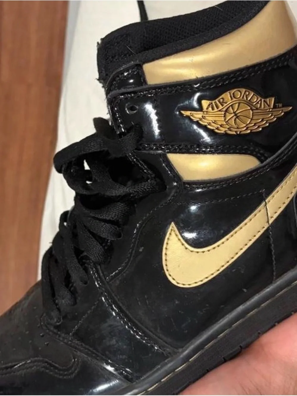 Jordan Kids High-Top Sneakers in Black and Gold